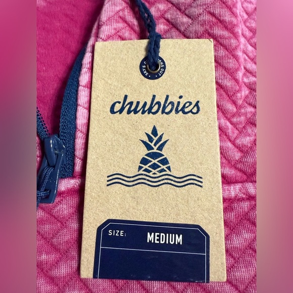 Chubbies “The Let Me Pink” Quilted Quarter-Zip Pullover NWT - Picture 6 of 6